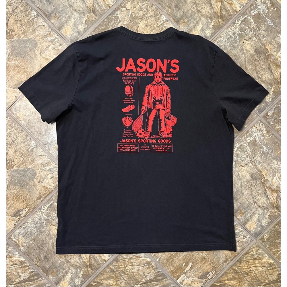 Life is Good T-Shirt Mens XL Black Jason Friday the 13th Parody Tee